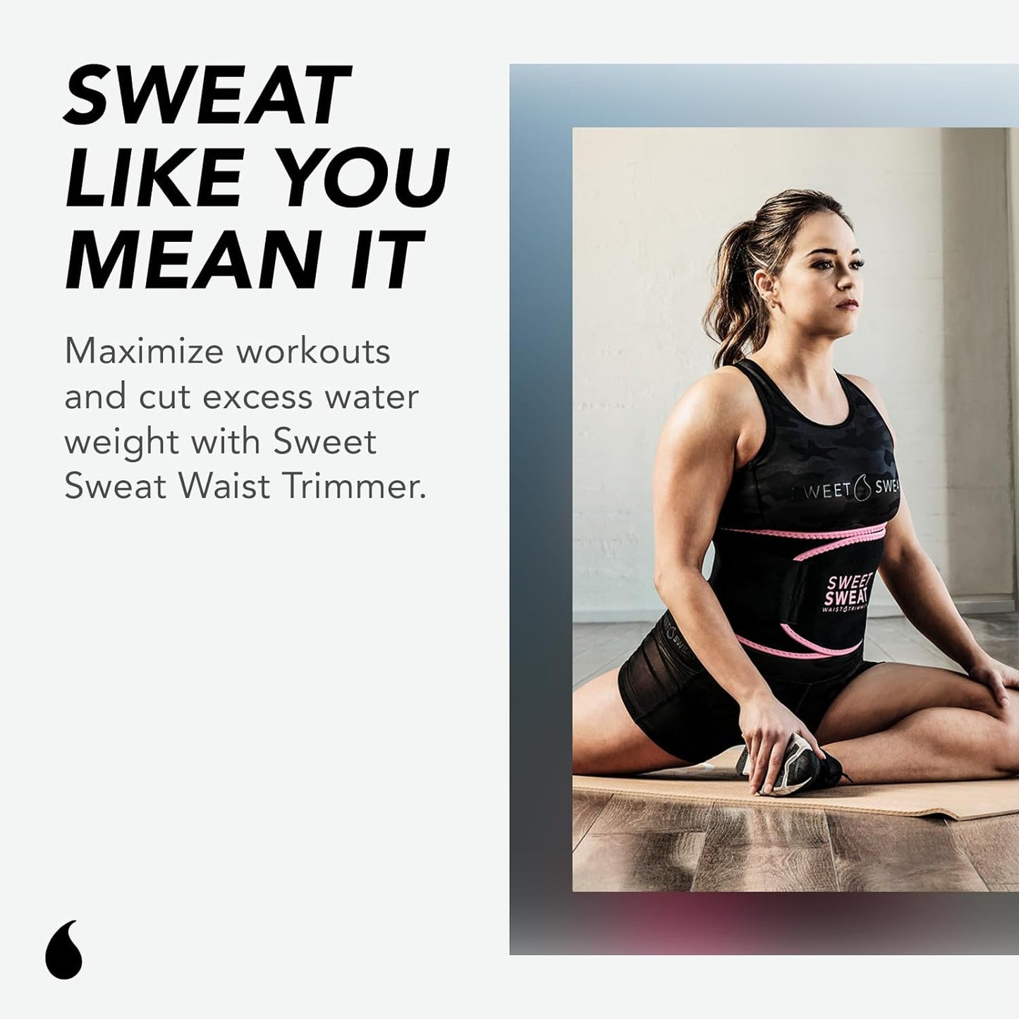 Sweet Sweat Waist Trimmer Extra-Coverage (XC) - Premium Fitness Belt W/More Waist Coverage for a Better Sweat