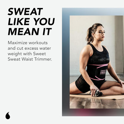 Sweet Sweat Waist Trimmer Extra-Coverage (XC) - Premium Fitness Belt W/More Waist Coverage for a Better Sweat